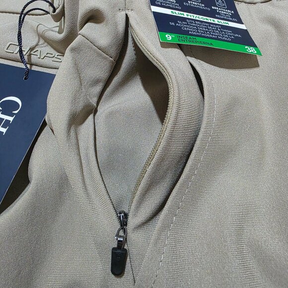 Chaps Golf Shorts Performance Flat Front Stretch 9" Inseam Mens Sz 38 & 46 Khaki - Picture 11 of 11